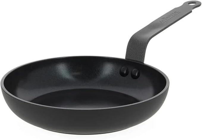 de Buyer CERANOA Ceramic Non-Stick Fry Pan - 8” Diameter, 5.5” Cooking Surface - Lyonnaise Design with French-Style Handle - Compatible with All Stovetops - Made in Europe