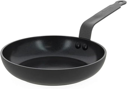 de Buyer CERANOA Ceramic Non-Stick Fry Pan - 8” Diameter, 5.5” Cooking Surface - Lyonnaise Design with French-Style Handle - Compatible with All Stovetops - Made in Europe