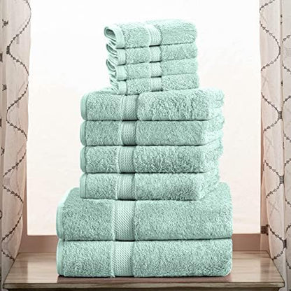 SUPERIOR Egyptian Cotton Ultra Plush & Absorbent, 10 Piece Set, Sea Foam