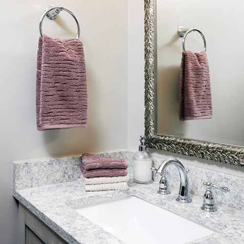 SKL Home CloudSoft Hand Towel Set, 2-Piece, 100% Cotton Luxury, Soft Plum