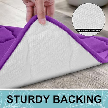 OLANLY Memory Foam Bath Mat Rug 47x17, Ultra Soft Bathroom Rugs, Purple