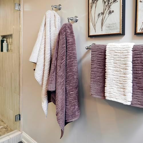 SKL Home CloudSoft Hand Towel Set, 2-Piece, 100% Cotton Luxury, Oatmeal