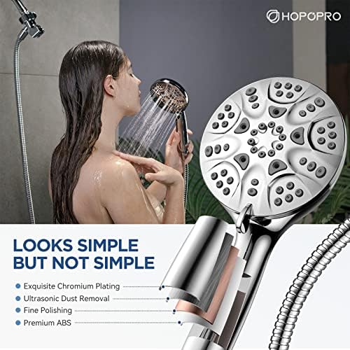 HOPOPRO 7-Mode High Pressure Handheld Shower Head with Power Wash, Chrome