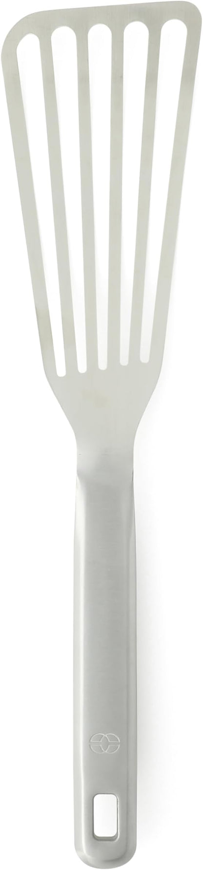 Calphalon Prime Slotted Spatula, Slotted Fish Turner, Stainless Steel Kitchen Flipping Spatula, Flexible Heavy-Gauge Heat Resistant for Seafood, Weighted Handle for Control