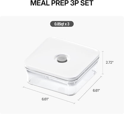 VAKUEN Premium Airtight Food Storage Container. Meal Prep 0.85qt 3pc/Set. 3pcs Container. Patented Double Silicone Lining, 100% Leak Proof, BPA-FREE