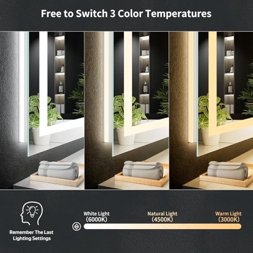 24"x42" LED Bathroom Mirror with Lights, Anti-Fog, Backlit+Frontlit