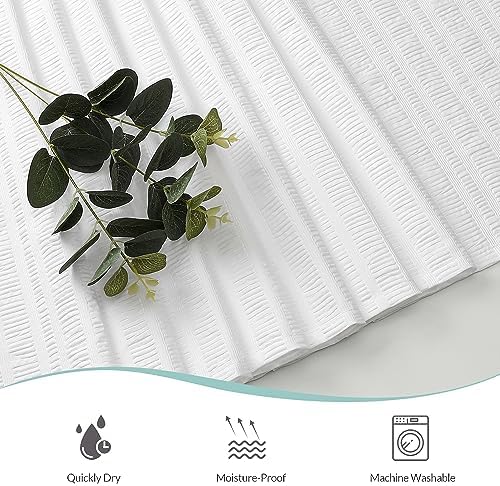 Aiyufeng Moga White Fabric Shower Curtain 78 Inch Long for Bathroom