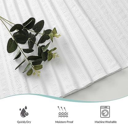 Aiyufeng Moga White Shower Curtain 72 Inch Long for Bathroom