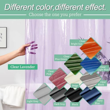 Mrs Awesome Clear Lavender Shower Curtain Liner with 3 Magnets, 72x72
