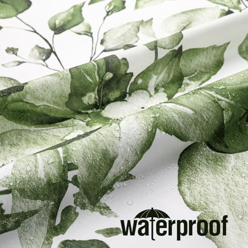 Gibelle Olive Green Eucalyptus Shower Curtain, Floral Print, 36x72