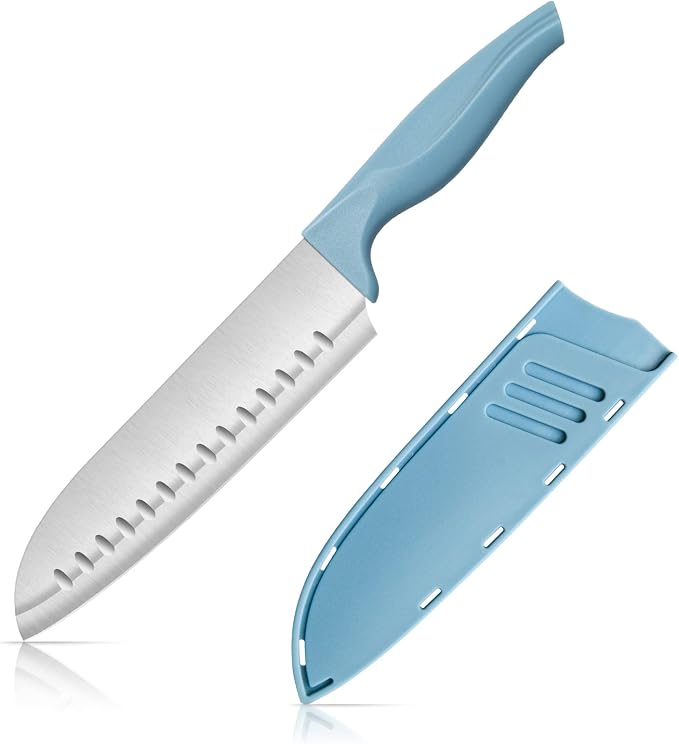 Dsmile 7 Inch Chef's Knive Sets Paring knives Japanese Chefs Knife Fruit and Vegetable Knife Stainless Steel Kitchen Utility Knives with Blade Guards(1 Pcs)