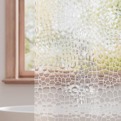 Titanker Clear Shower Curtain Liner with Water Cube, Medium Weight Plastic Shower Liner PEVA Waterproof Shower Curtains for Bathroom with Big Stones and Grommets, 72x72 Inches