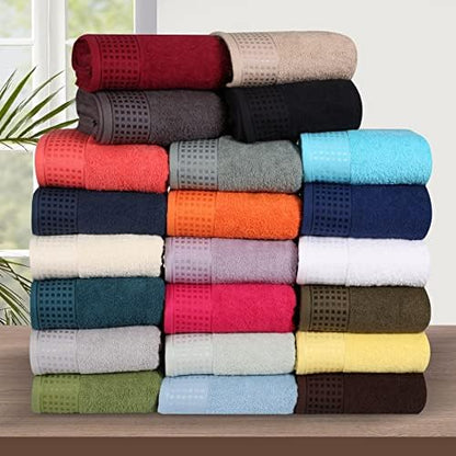 GLAMBURG 100% Cotton 2 Pack Oversized Bath Towel Set 28x55 Inches, Ultra Soft Highly Absorbant Compact Quickdry & Lightweight Large Bath Towels, Ideal for Gym Travel Camp Pool - Lime Yellow