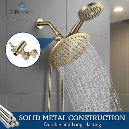 G-Promise Solid Metal Shower Head Diverter with Holder 3-Way