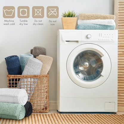 Madison Park Splendor Reversible 100% Cotton Bath Rug, 17 x 24, Natural