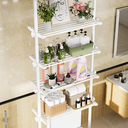 Over The Toilet Storage Shelf No Drill 4-Tier Adjustable Bathroom Organizer