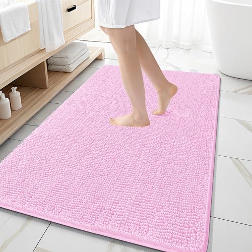 OLANLY Large Bathroom Rugs 59x35, Extra Soft Absorbent Chenille Bath Rugs