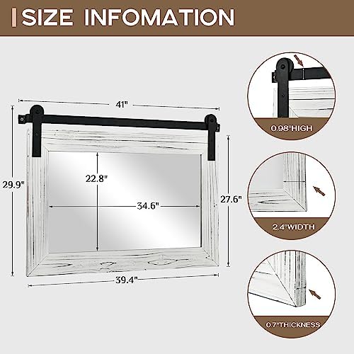 COGOOD Farmhouse Bathroom Mirrors for Over Sink - 30 x 41 White