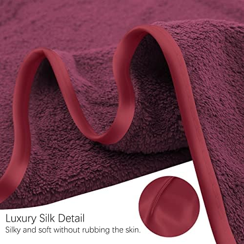 TENSTARS Silk Hemming Hand Towels for Bathroom - Quick Drying - Ultra Soft Microfiber Absorbent Towel for Bath Fitness, Gym, Shower, Hotel, and Spa - 16x28 Inch | Set of 6, Burgundy