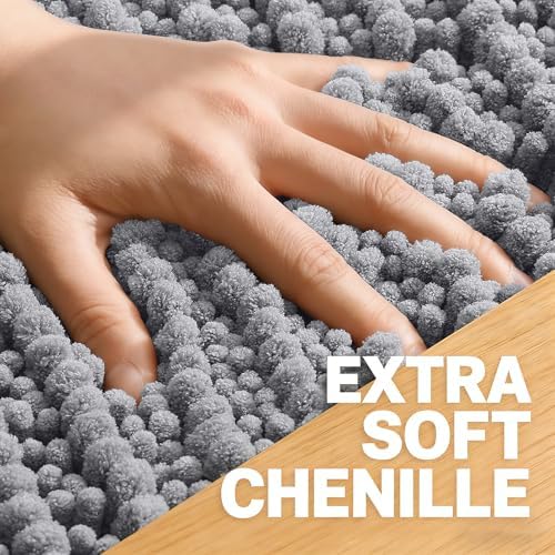 OLANLY Bathroom Runner Rugs 70x24, Thick Soft Absorbent Chenille Bath Rugs