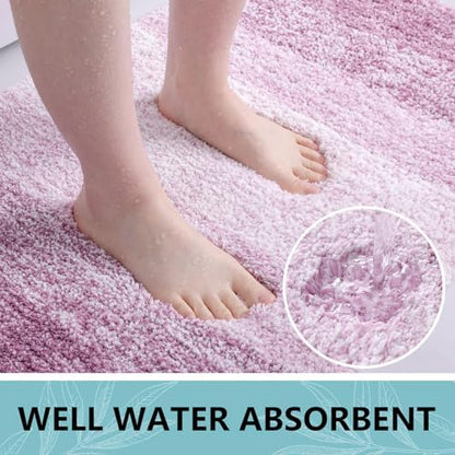 Arotive Microfiber Bathroom Rugs, Shaggy Soft Absorbent Bath Rug, 47x24