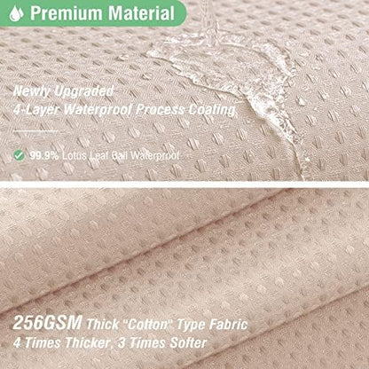 Dynamene Long Waffle Shower Curtain 256 GSM Heavy Fabric 72x78 Blush Pink
