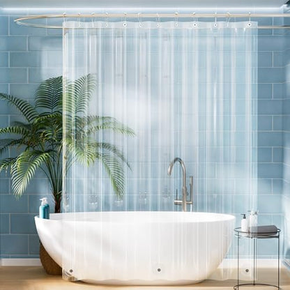 Titanker Clear Shower Curtain Liner, 72x80 PEVA Shower Liner Inside Shower Curtain Liner Washable Shower Curtains for Bathroom with Magnets and Rustproof Metal Grommet Holes