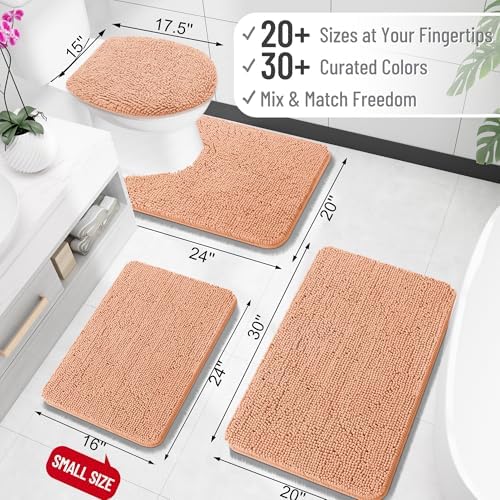 OLANLY Small Bathroom Rugs 24x16, Extra Soft Absorbent Chenille Bath Rugs