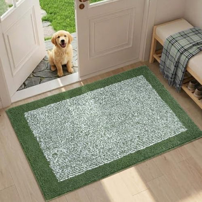 Bathroom Rugs 30x20 Non Slip Washable, Soft Absorbent Bath Mat Matcha Green