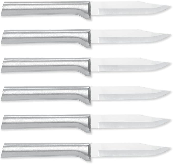 Rada Cutlery Regular Paring Knife (R101), 3.25" Stainless Steel Blade, Silver Handle, Pack of 6