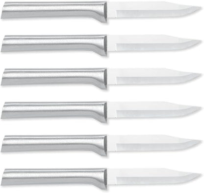 Rada Cutlery Regular Paring Knife (R101), 3.25" Stainless Steel Blade, Silver Handle, Pack of 6