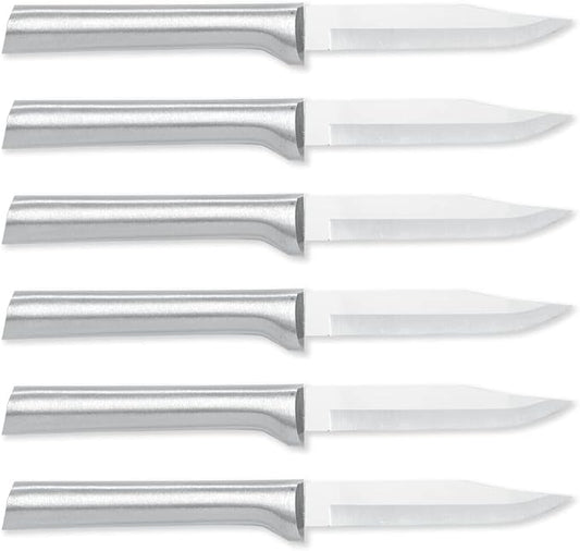 Rada Cutlery Regular Paring Knife (R101), 3.25" Stainless Steel Blade, Silver Handle, Pack of 6