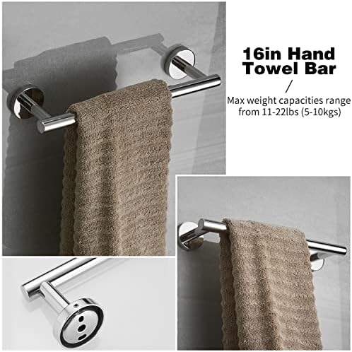 10pcs Bathroom Hardware Set, Brushed Nickel Bathroom Hardware Set, Including 16" Hand Towel Bars, Toilet Paper Holders, Towel Rings, Robe Towel Hooks