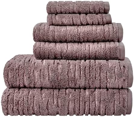 SKL Home CloudSoft Hand Towel Set, 2-Piece, 100% Cotton Luxury, Soft Plum