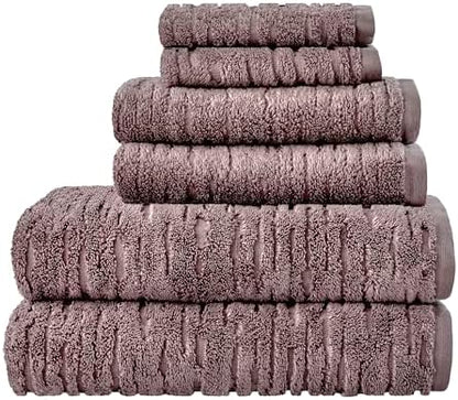 SKL Home CloudSoft Hand Towel Set, 2-Piece, 100% Cotton Luxury, Soft Plum