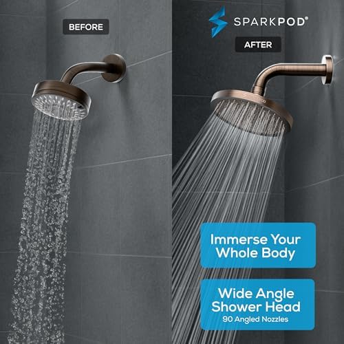 SparkPod Rain Shower Head, 8 Inch Round, Vintage Oil-Rubbed Bronze Finish