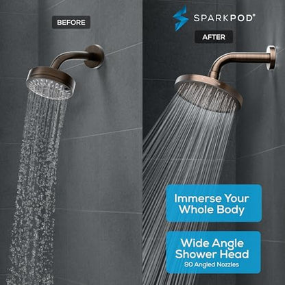 SparkPod Rain Shower Head, 8 Inch Round, Vintage Oil-Rubbed Bronze Finish