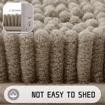 Yimobra Long Bathroom Rugs 44"x24", Extra Soft Non Slip Bath Mat for Tub, Super Absorbent Quick Dry Shaggy Rug Floor Carpet, Machine Washable,Camel