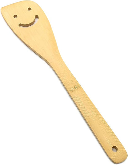 2 Pack Bamboo Smiley Face Kitchenware Cooking Utensil Set Stir-fry spatula, Eco-friendly Kitchen Tools (Various kinds)