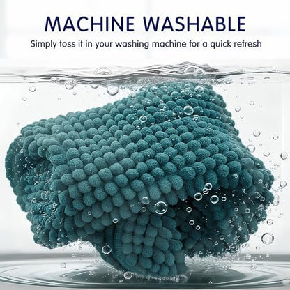 SUBRTEX Bathroom Rugs, 24" x 55" Chenille Bath Rug Soft Short Plush Bath Mat Soft Shower Mat Water Absorbent Shower Mat Quick Dry Machine Washable, Teal
