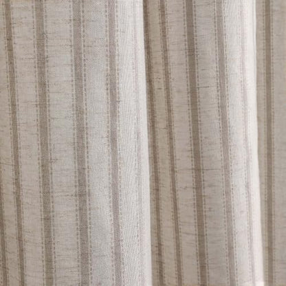 Farmhouse Striped Shower Curtain Taupe Vintage Linen Curtain 72"W X 84"L