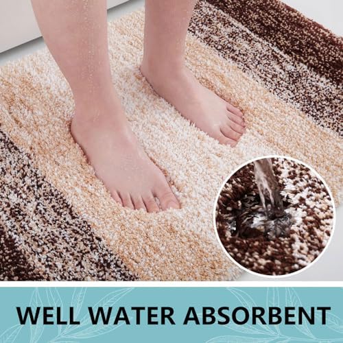 Arotive Microfiber Bathroom Rugs, Shaggy Soft Absorbent Bath Rug, 59x24