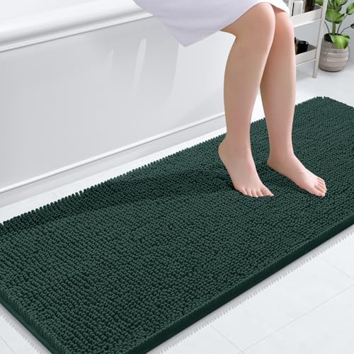 OLANLY Bathroom Runner Rugs 59x24, Extra Soft Absorbent Chenille Bath Rugs