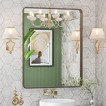 LOAAO 28"X36" Bronze Bathroom Mirrors