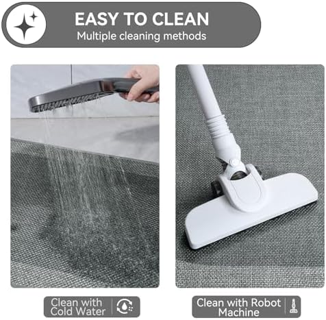 YDKGL Bathroom Runner Rug, Long Thin Bath Mat Fit Under Door, Grey 17x47