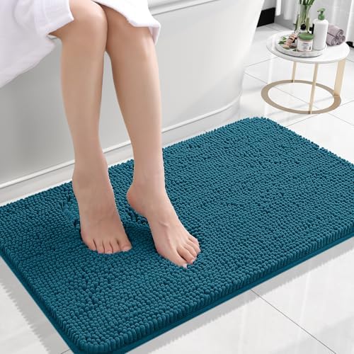 OLANLY Small Bathroom Rugs 24x16, Extra Soft Absorbent Chenille Bath Rugs