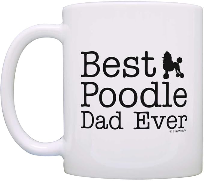 Dog Lover Gift Best Poodle Mom Dad Ever Puppy Supplies Bundle 2 Pack Gift Coffee Mugs Tea Cups White