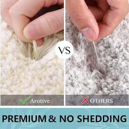 Arotive Microfiber Bathroom Rugs, Shaggy Soft Absorbent Bath Rug, 44x32