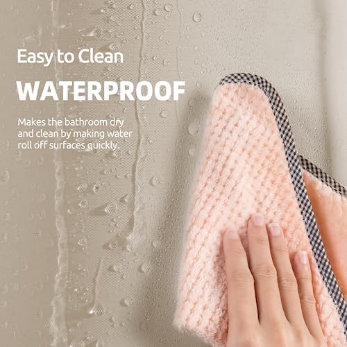Titanker Shower Curtain Liner 72x72 Tan Shower Liner Lightweight PEVA Shower Curtains for Bathroom, Waterproof Shower Liner with Magnets and Rustproof Grommet Holes