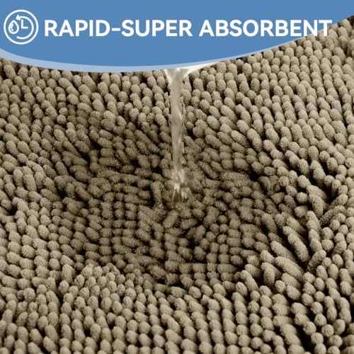 Bcoimo Bath Rug Mat,48x30 High Absorbent Latte Long Bathroom Runner Rugs